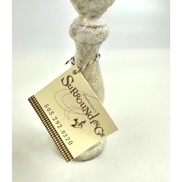 Vintage Whimsical Handmade Snowman Head On A Wooden Candlestick With Candy Canes - Picture 7 of 12